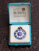 Muránói millefiori medál, ezüst foglalatban - Antica Murrina Veneziana