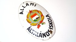 Állami Általános Iskola Zománcozott vaslemez tábla 1956-1989 közötti 