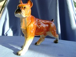 Német porcelán boxer kutya figura  különleges retro  darab 