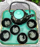 Japán stílusú vagy eredeti (bár nem hiszem, mert jelöletlen) teázó készlet