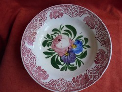 Régi hollóházi porcelán rózsás fali tányér