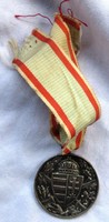 Magyar Háborús Emlékérem, 37 mm, anyaga ezüstözött bronz.1914-1918, Pro Deo Et Patria