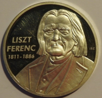  24 K Aranyozott Liszt Ferenc Emlék Érme UNC