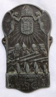 1914-1918 I.VH. Katonai felvarró,sapkajelvény.Osztrák-Magyar monarchia.37x65 mm, anyaga ötvözet