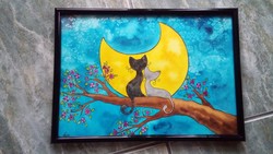 Kiárusítás! "Holdfény" szerelmes cicák kép