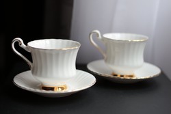Paragon white and gold coffee set