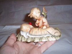 Antik Hummel, goebel angyalkás porcelán figura