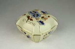 0U882 Búzavirágos Zsolnay porcelán bonbonier
