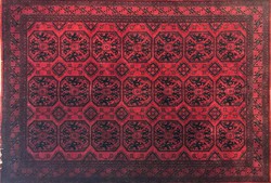 Régi bokhara mintás gyapjú szőnyeg, 2x3m  