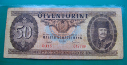  50 forintos bankjegy - 1951 - D115​ -Rákosi címer!     