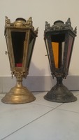 2 darab antik gyertyatartó,lámpás,mécsestartó 