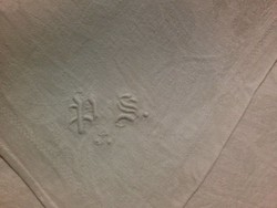 5 db hímzett, PS monogramos damaszt szalvéta, 100 éves