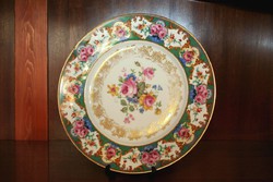 27cm! Karlsbad virágos porcelán tál tányér aranyozott Carlsbad