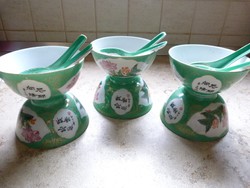 6 személyes jelzett kínai porcelán leveses készlet 