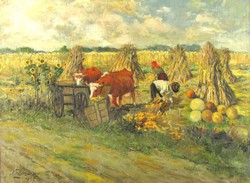 Pálnagy Zsigmond : Kukorica szüret 1947