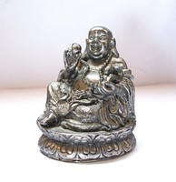 Nevető Buddha,igényes,kisméretű réz szobor.