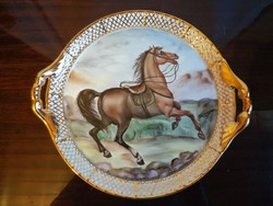 Herendi porcelán lovas süteményes kínáló tál