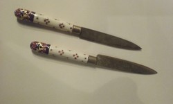 2 db antik porcelánnyelű kés