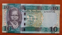 Dél-Szudán 10 Pounds UNC 2015