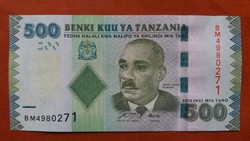 Tanzánia 500 Shillings UNC 2010