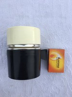 Retro Fekete Fehér műanyag mini termosz - kávé tartó 