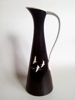 Metzler&Ortloff fekete-fehér,madaras,art deco kancsóváza,váza