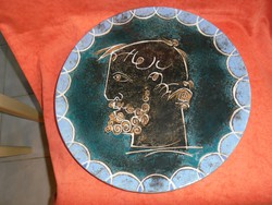 Óriási méretű  Pál Ferenc jelzett kerámia fali tányér