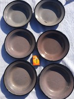 6 db Zománcos tányér - zománcozott tányér fém