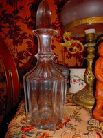Biedermeier nagyméretű - súlyos metszett-lapra csiszolt üveg  