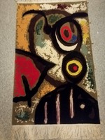 	 Joan Miró - kézi csomózású szőnyeg. Szignált!! 116x60cm