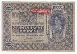 10000 Korona 1918 Osztrák Felülbélyegzéssel II Kiadás