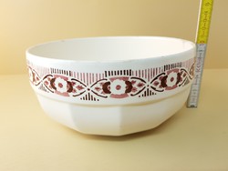 Kispest brown, burgundy flower pattern granite hard ceramic side dish (594)
