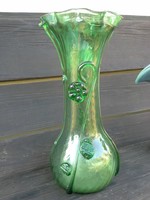 Szecessziós 38 cm magas váza . hutaüveg