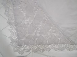 Cushion cover - 90 x 80 cm - handmade - monogrammed - crocheted - new