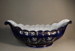 Porcelán kék , aranyozott asztal közép 