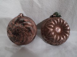 Sütőforma - kuglóf forma - régi - réz - miniatűr 5 x 4 cm - 5 x 2 cm 