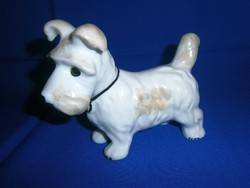 Nagyon aranyos, jelzett porcelán kutya 14 cm hosszú