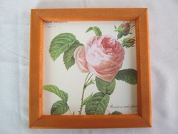 Decoupage rózsás fali kép