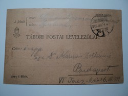 Tábori postai levelezőlap /1915/  Kármán Gyula Szolnok 1. posta