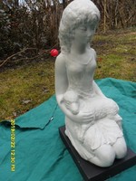 R. Kiss Lenke: Lány báránnyal ritka 38 cm porcelán szobor