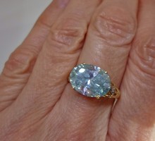 Csodás valódi 4.46ct Moissanite gyémánt arany gyűrű