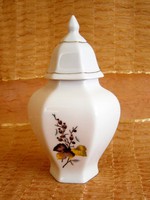 Hollóházi porcelán fedeles urna váza 14 cm magas 1.