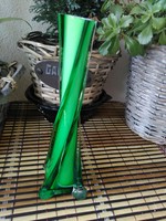 Zöld csavart üveg váza