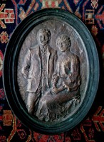 Kutas László 26x20 cm bronz relief  jó állapotban