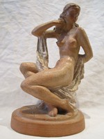 Gondos József női akt kerámia szobor terrakotta kisplasztika