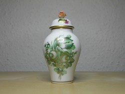 Herendi porcelán fedeles kis váza Bouquet de tulipe (BT) mintával hibátlan állapotban