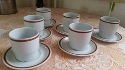 Great Plain porcelain brown striped tea set for sale!