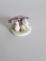 Extrém ritka Drasche,lila színű,fehér pöttyös esernyős nyuszik