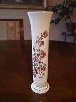 Gyönyörű Zsolnay virágmintás keskeny váza, hibátlan