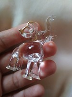 Üveg kis figura, figurák, szobor, elefánt és bak